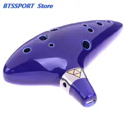 Blue Musical Instrument Ocarina Flute 12 Hole Ocarina Ceramic Alto C Legend Of Ocarina Flute Ocarina Inspired Of Time 1Pc