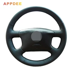 Hand-stitched Black Leather Steering Wheel Cover for  Volkswagen Passat B5 Golf 4 Skoda Octavia 1999- 2001 2002 2003 2004 2005