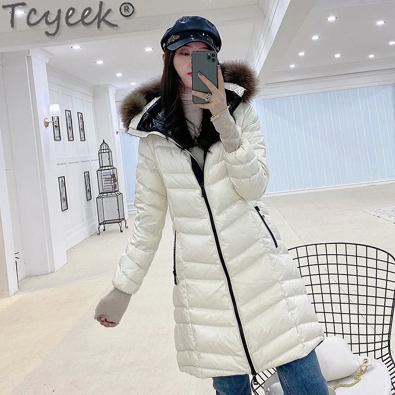 Real pele de raposa com capuz inverno das mulheres jaqueta mulher parkas 2021 grosso quente puffer para baixo casaco feminino mujeres abrigos 8115