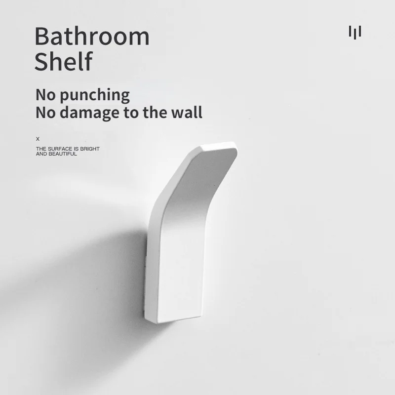 No Drilling Hook Black White Towel Hook For Bathroom Clothes Coat Metal Hook Bedroom Robe Hook Livingroom Kitchen Accessories