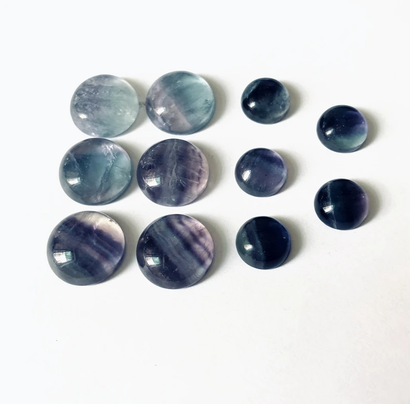 Wholesale 4pcs/lot Rainbow Fluorite Bead cabochon 8mm 10mm 12mm 14mm 16mm 20mm Round Gem stone Cabochon Ring Face