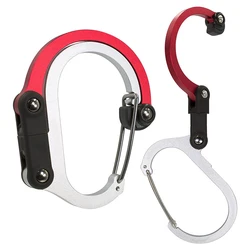 Multifuncional Híbrido Gear Clip Carabiner, gancho giratório, fivela forte, Camping, Caminhadas, Viagem, Mochila, Gadget ao ar livre, 360 Graus