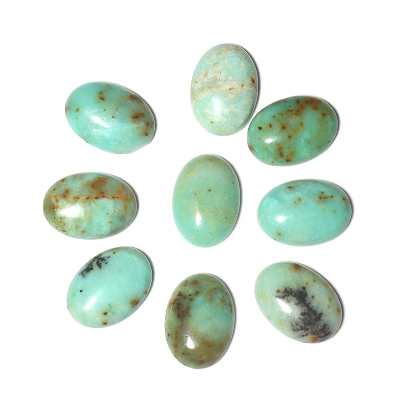 2pcs Stone Antique Jade 18x25mm Oval Flatback Cabochon Loose Bead Spacers For DIY Jewelry Making Earrings&Pendant Accessories