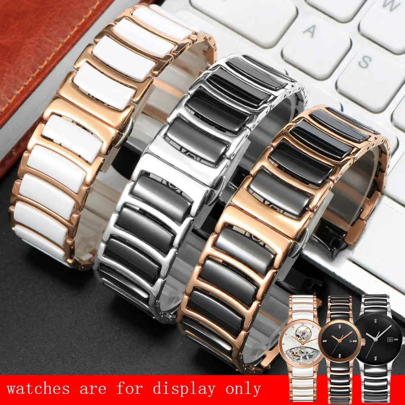 

Suitable For Rado R30183742 Series Stainless Steen And Ceramic Watchband Male's And Women's Rose Gold Watch Chain