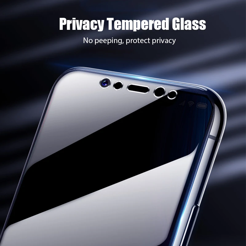 Privacy Screen Protector for Xiaomi Mi A3 Lite A2 A1 9D Full Cover Anti-spy Tempered Glass for Poco X3 M3 F2 Pro NFC C3 X2 M2