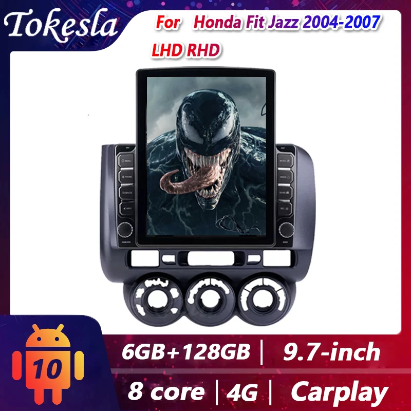 Tokesla For Honda Fit Jazz LHD RHD Car Radio Android 2 din Tesla Screen Central Multimedia Stereo Receiver Video Dvd Players MP5