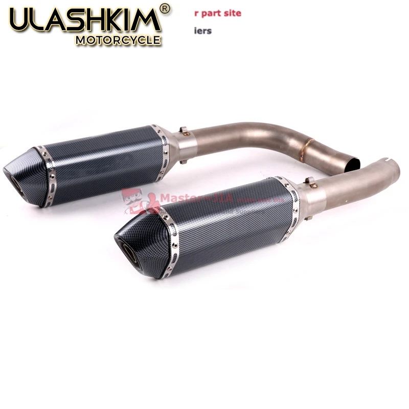 Motorcycle Exhaust Muffler Escape Middle Link Contact Pipe Slip On For Yamaha YZF-R1 R1 2009 - 2014