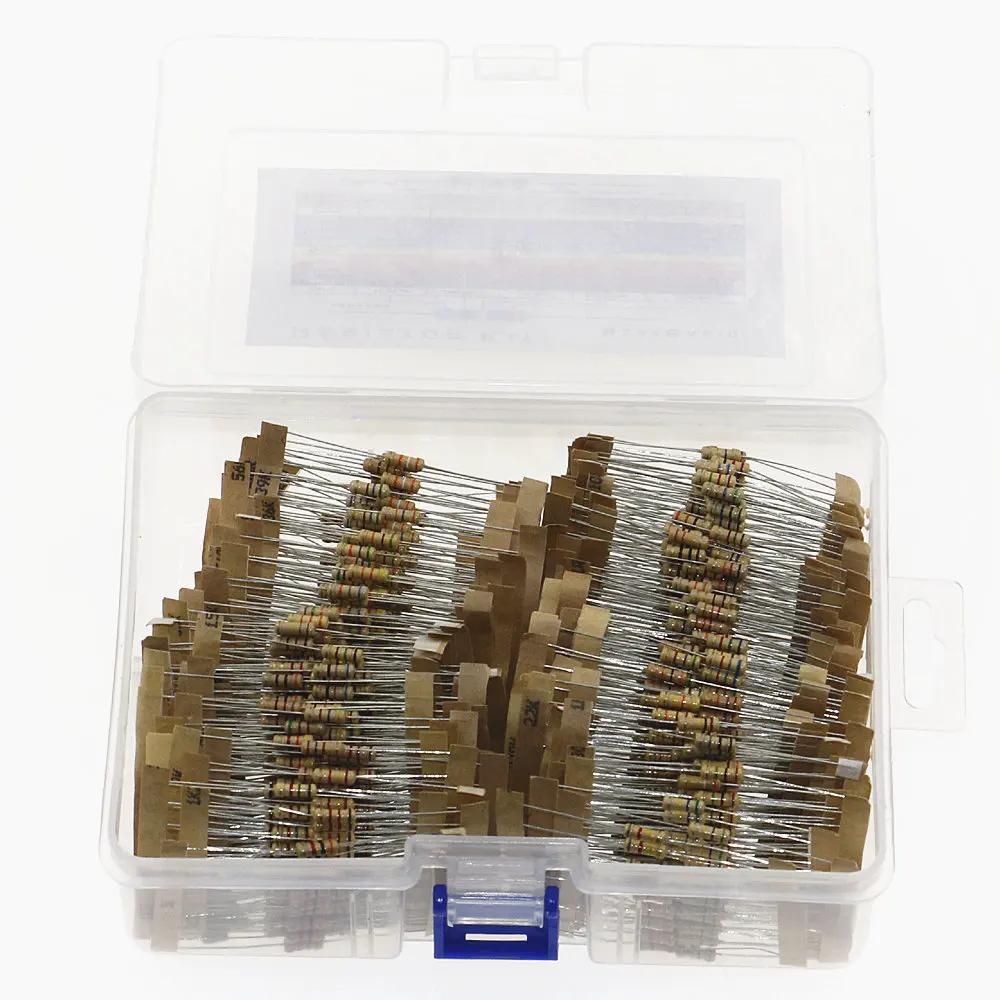 1000pcs/Box 1/2W 5% 100Values 1-10M ohm Carbon Film Resistors Assortment Kit Electronic Components