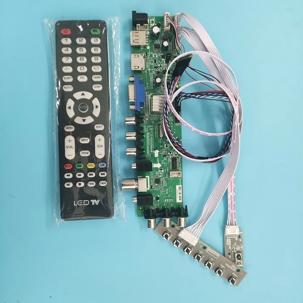 

Kit For B140RTN01.0/B140RTN02.1 WLED 40pin VGA LED HDMI DVB-T remote TV LVDS USB AV Signal 1600X900 controller board digital 14"