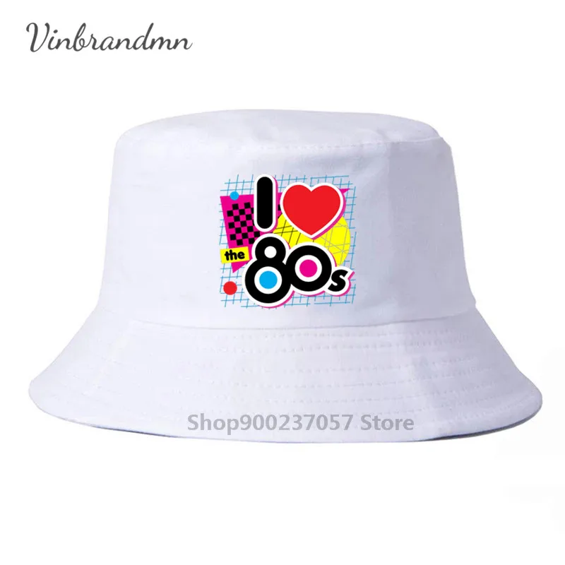 I love the 80s Slogan eighties nostalgia 80's retro style Choose Fisherman Hat Summer Romantic Panama Bucket Hat