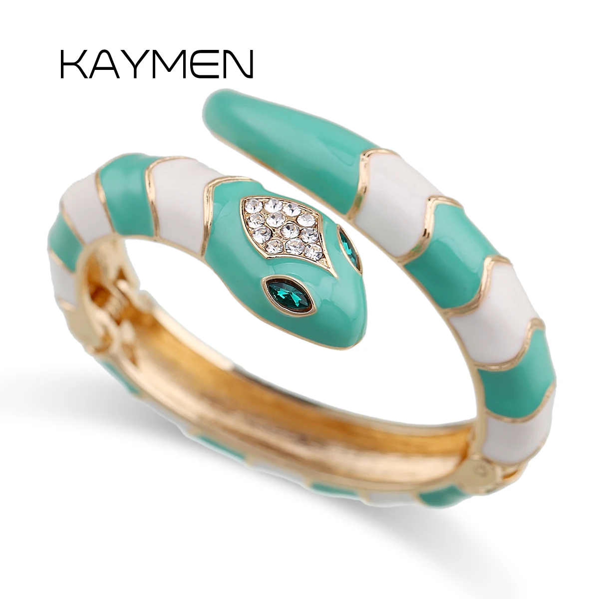 

KAYMEN All Seasons Women's (Girls) Cuff Bracelet for Party Wedding Prom Gold Plated Animal Snake Bracelet Bangle Enamel Colors