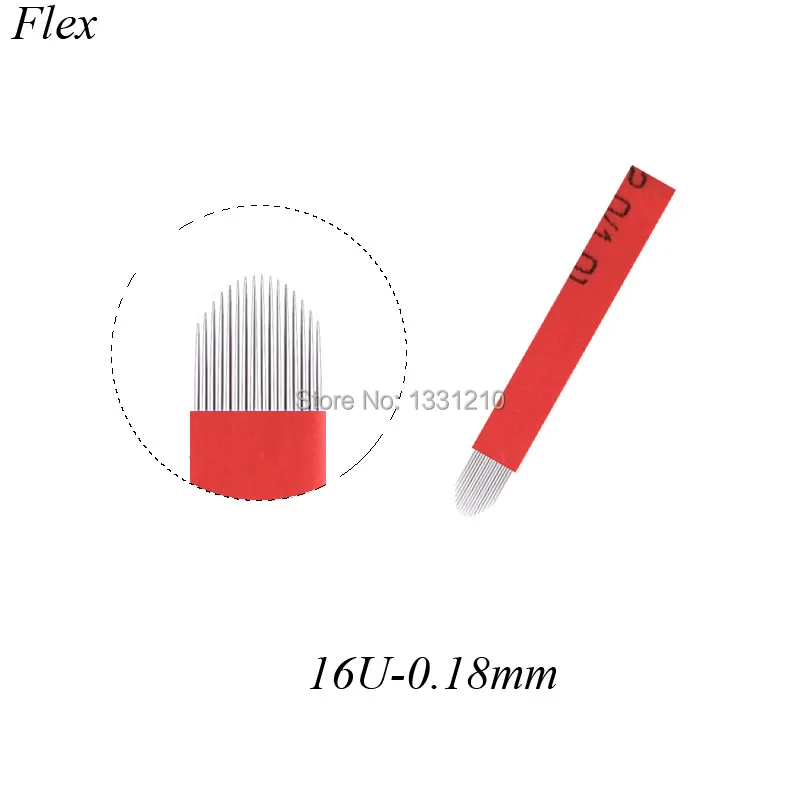 Kit 100 Laminas  Agulha Tebori Microblade U-shape 16 Pins 0.18mm  Microblading Needles Eyebrow Tattoo Needles For Tobori Pen