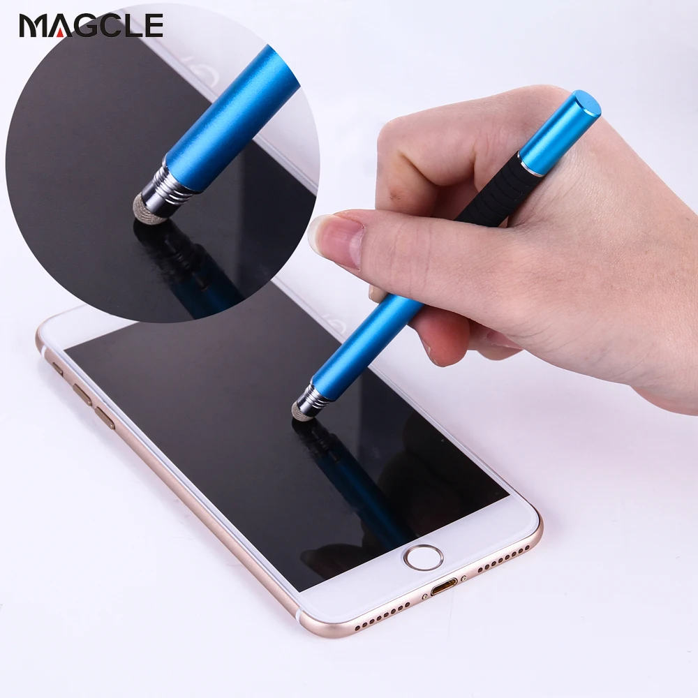 2in1 Capacitive Pen Touch Screen Drawing Pen Stylus with Conductive Touch Sucker Microfiber Touch Head for Tablet PC Smart Phone