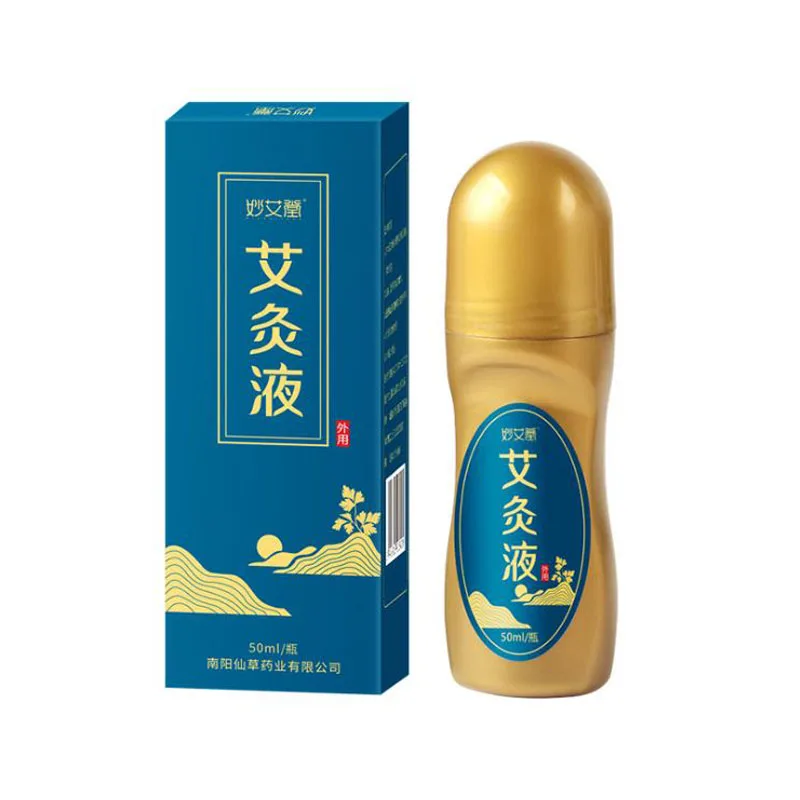 

50ML Wormwood Moxa Liquid Easily Absorbed Roll-on Massage Acupoints Relieve Shoulder Neck Waist Legs Pain Smokeless Moxibustion