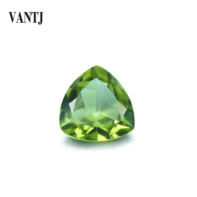 VANTJ Natural Peridot Loose Gemstone Top Quality Triangle Cut for Silver Gold Women Jewelry Random Delivery