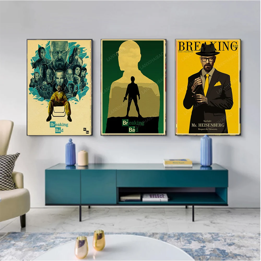 Breaking Bad Posters Movie Vintage Paper Poster Wall Painting Duvar Tablolar For Living /Kids Room coffee bar Home