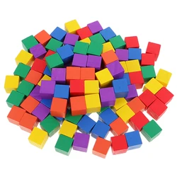 100pcs/Pack Multi-colored Wood Cubes Block for Kids Educational Toys Gift kids Craft Kids Creative Games Toy Scrapbooking