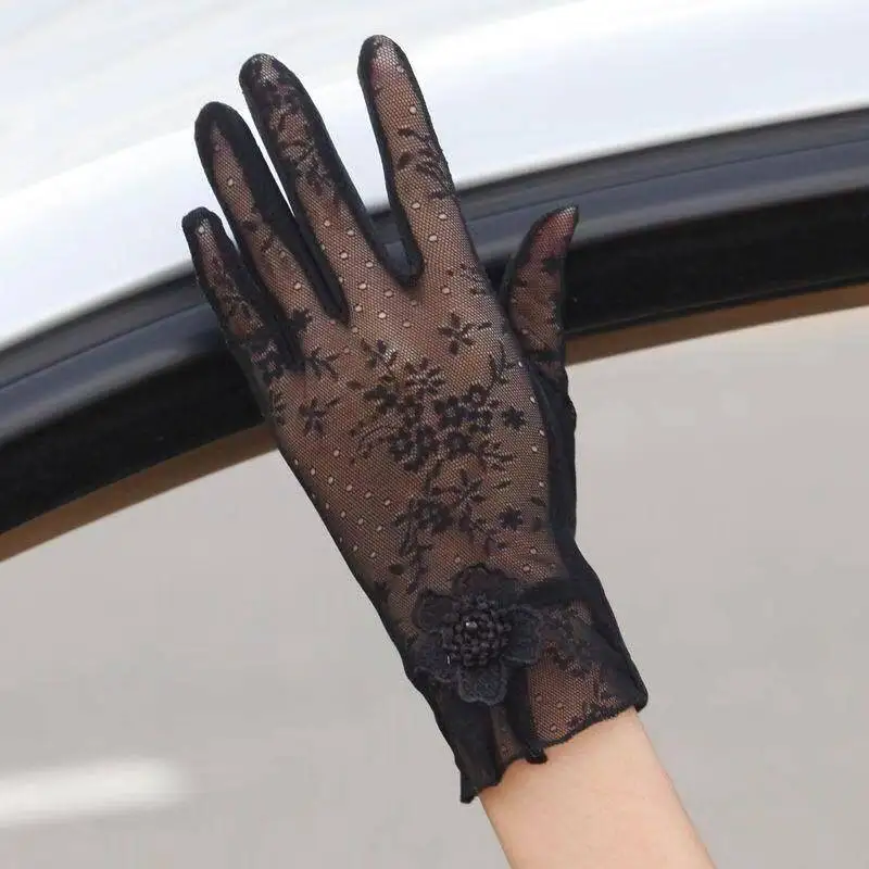 New Summer Women's Lace Gloves Touch Screen Ladies Anti-UV Anti-slip Gloves Female Car Driving Gloves Women