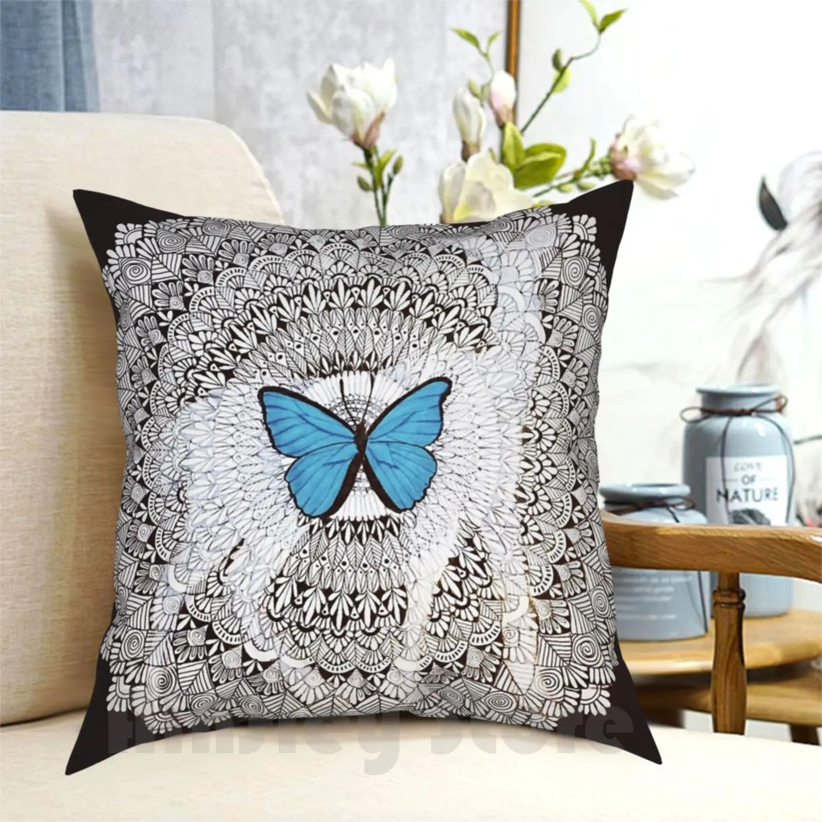 Life Is Strange Pillow Case Printed Home Soft Throw Pillow Life Is Strange Fan Art Doe Pattern Mandala Zen Black Indian