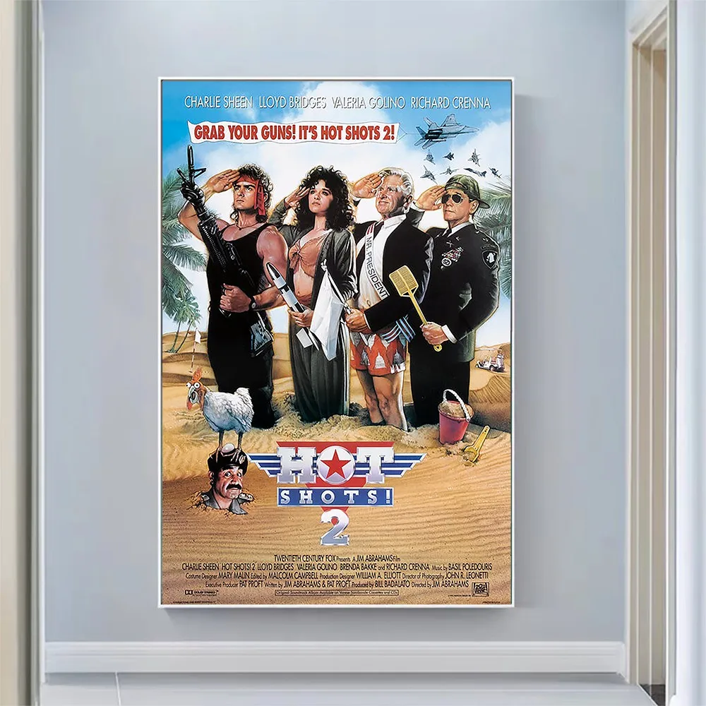 

V2295 Hot Shots! Part Deux (2) Vintage Classic Movie Wall Silk Cloth HD Poster Art Home Decoration Gift