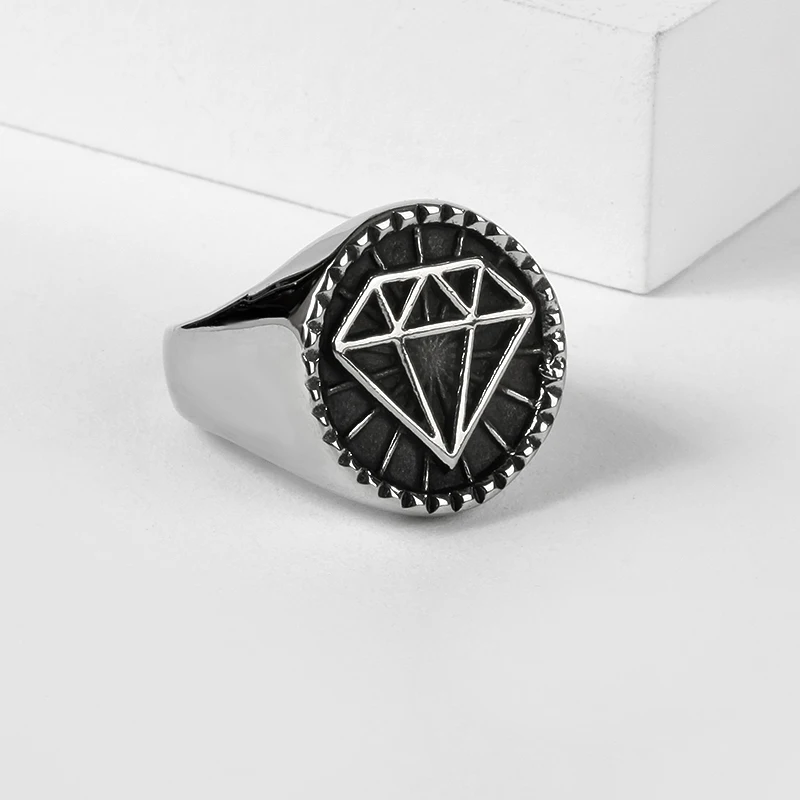 Fashion Cool Irregular Pentagon Ring 316L Stainless Steel Jewelry 3 Colors Bing Biker Ring Dropshipping Boy friend gift 084