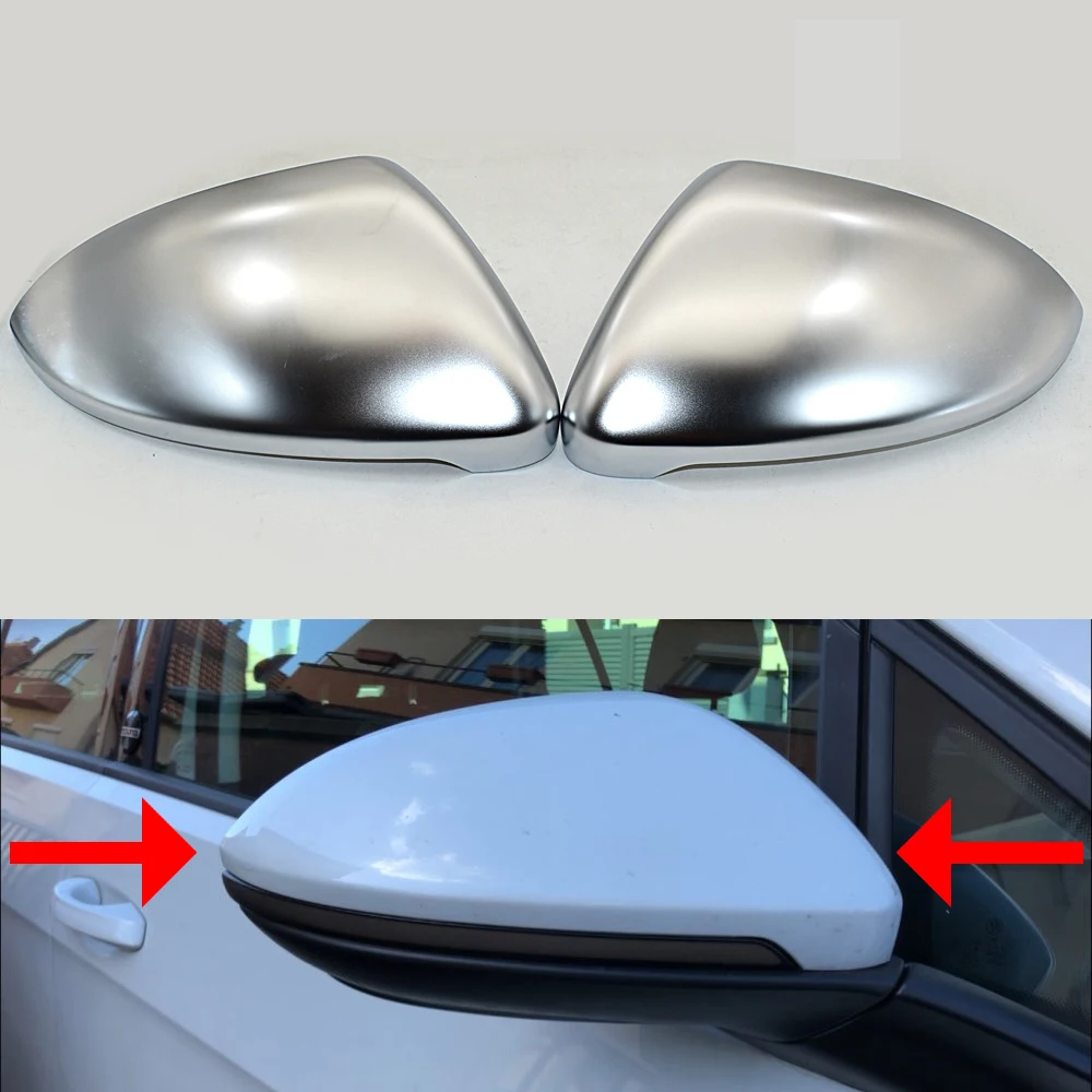 Rearview side wing mirror cover caps For VW Golf MK7 MK7.5 GTI 7 Golf 7 R Touran L Golf 7.5 matt silver 2 pieces 2012 2013 2019