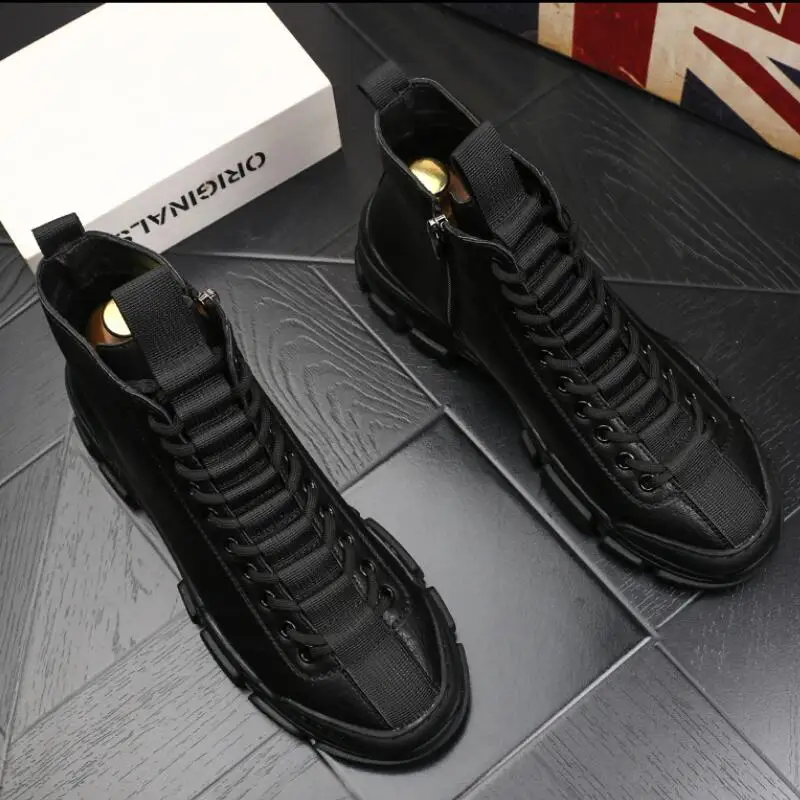 Men Breathable Sneakers Vulcanize Boots Male yellow black Mesh Wear-resistant Casual boots b8