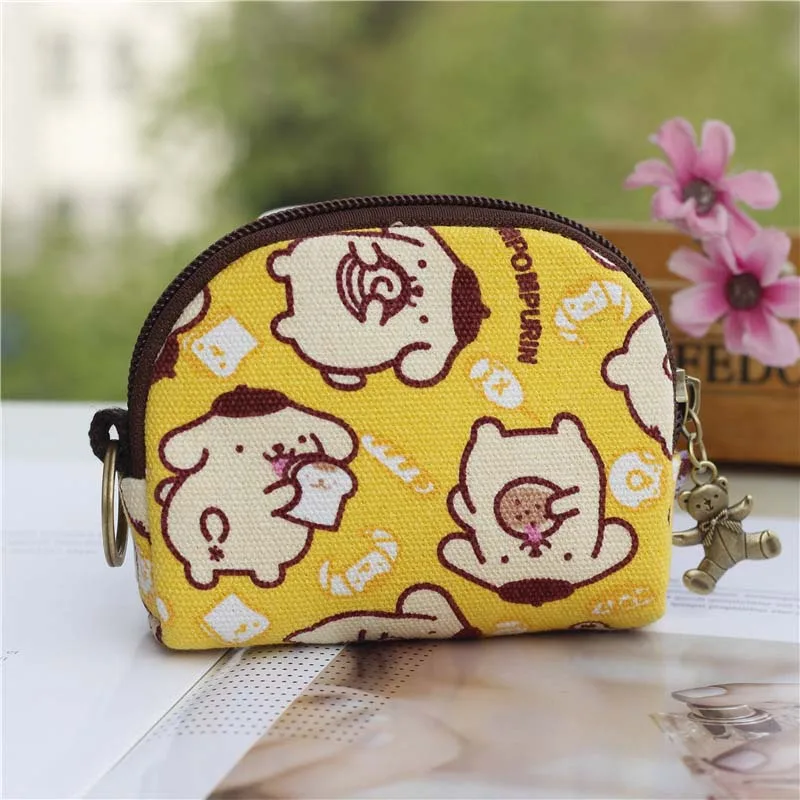 Retro Cat Small Canvas Mini Bag Women Coin Purses Kawaii Short Wallet Girls Purse Card Bags Womens Hand Purses for Ladies Kids