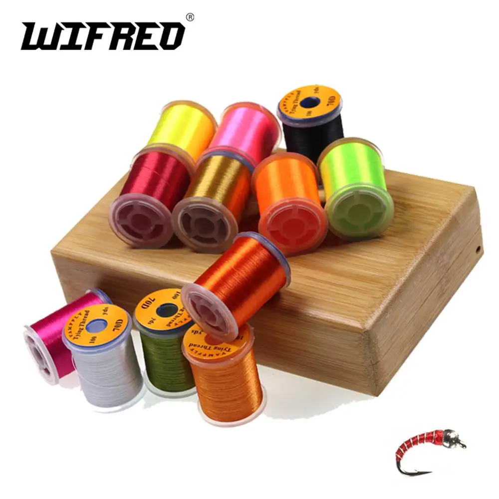 Wifreo 12pcs/set Mix Color 70D Fly Tying Thread for Midge Nymph Small Dry Flies Tying Material Trout Fly Fishing Tying Line