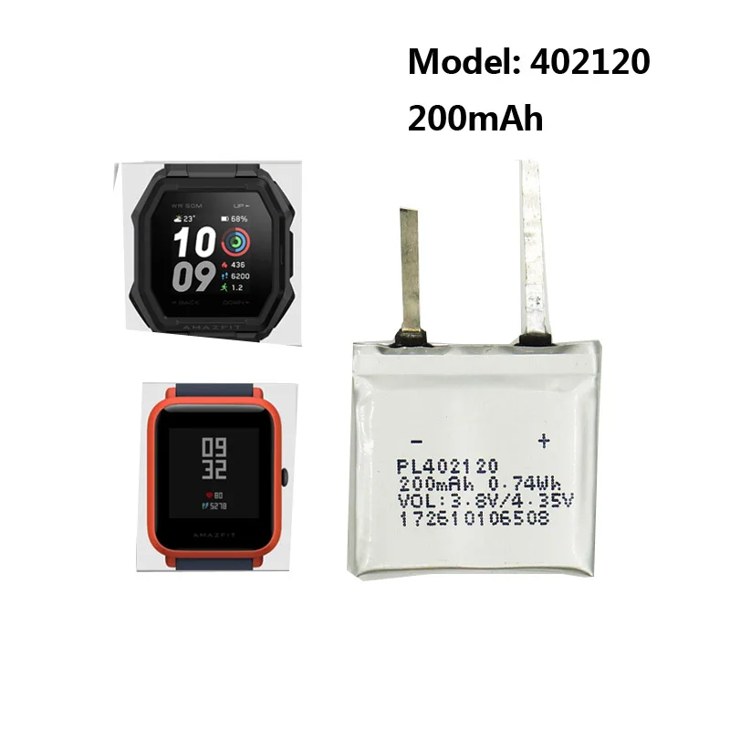 Tools Gift + Rechargeable PL402120V 200mAh Battery For Huami AMAZFIT Ares Bip GTR Smart Sport Watch Accumulator AKKU