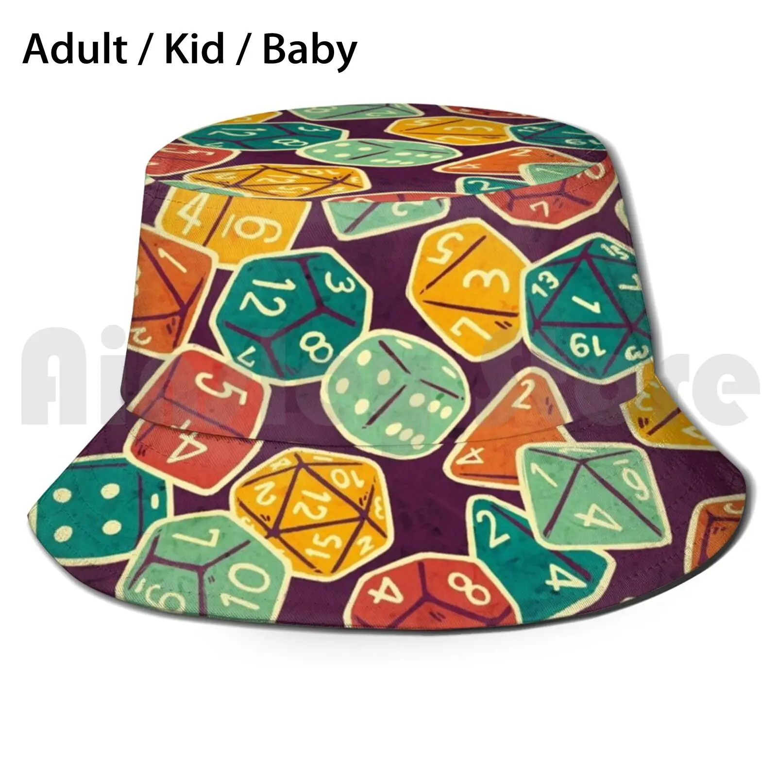 Dice Bag Sun Hat Foldable UV Protection Dice D20 Polyhedral Dice Rpg D D Roleplaying Gaming Game Tabletop Dnd