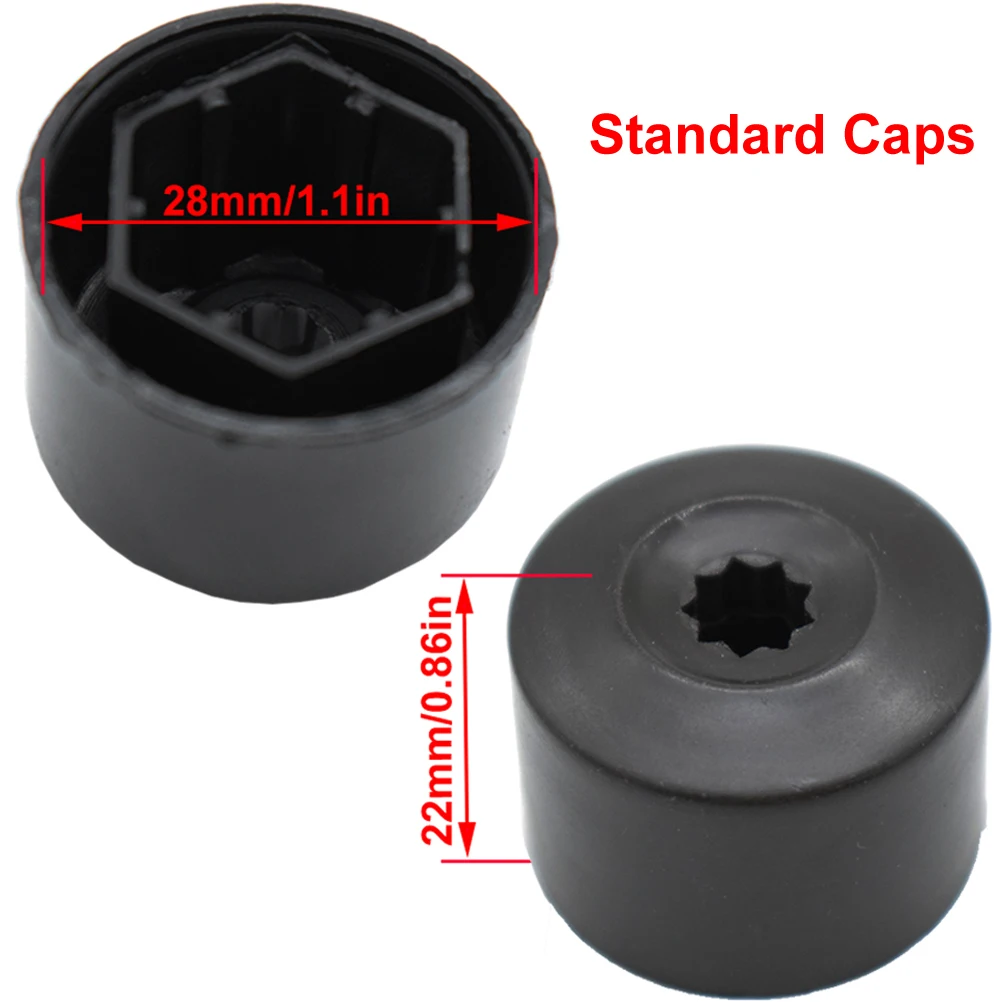 20x Wheel Nut Bolt Cap Full Cover w/ Removal Tool 28mm For VW Beetle EOS Golf Passat Wheel Lug Screw Caps Protector Accessories