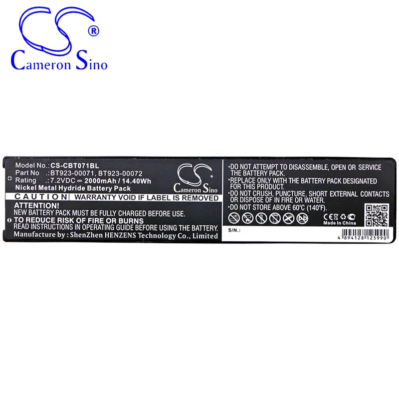 CameronSino Battery for Cattron Theimeg Handy TC100 HANDY Control II III Fits BT923-00071 Crane Remote Control Battery 2000mAh