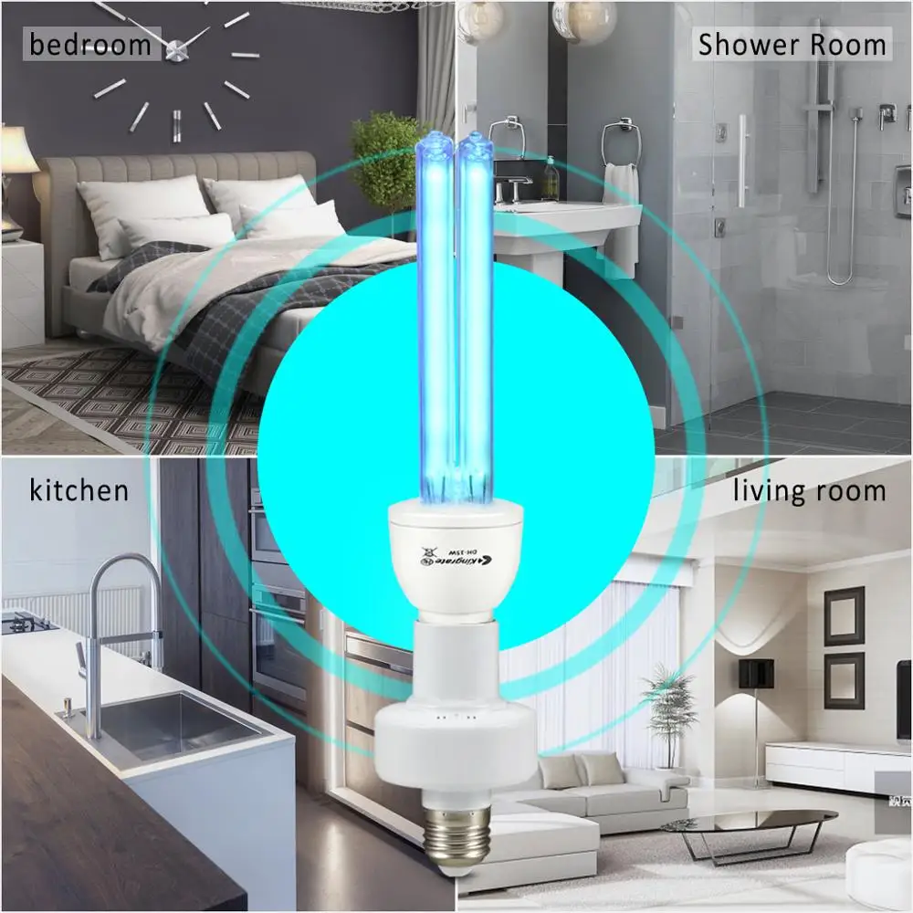 Ultraviolet Lamp E27 Ozone Quartz Lamp Timer Home Toilet Shoes Box Indoor UVC Lamp Wand Kitchen UV Light Bulb 15/25W 110V 220V