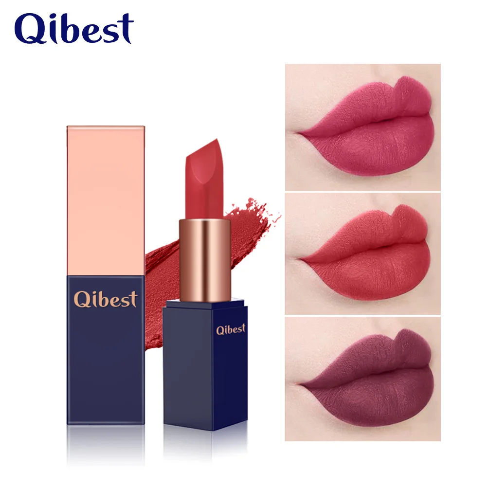 

Qibest Temptation Matte Lipstick Moisturizing Everlastingly Difficult Decolorization Moisturizing Lipstick Makeup Cosmetic Gift