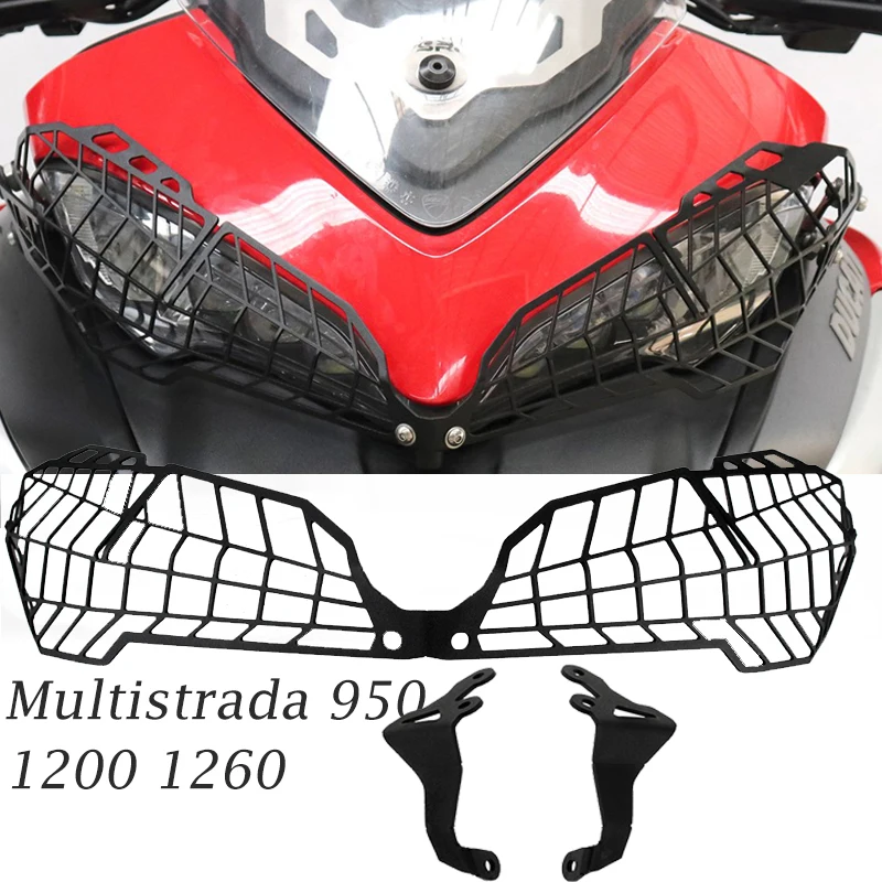 for Ducati Multistrada 950 1200 1260 Motorcycle Headlight Guard Grille Grill Cover Protector CNC Aluminum 2015-2020