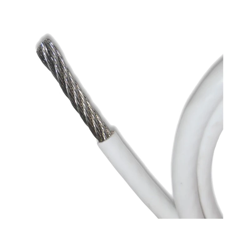 WHITE PVC Coated Flexible Soft Stainless Steel 304 Wire Rope Cable Clothesline Diameter 0.9mm 1mm 1.5mm 2mm 3mm