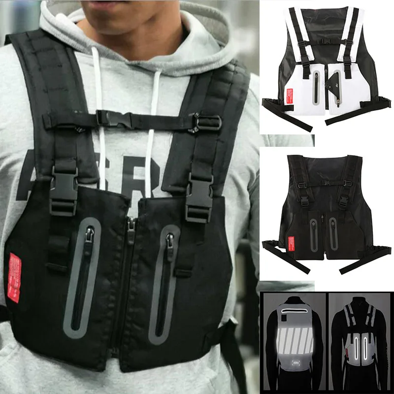 Reflective Outdoor Sport Vests Men 2020 Adventure Multifunction Breathable Tactical Pocket Utility Vest Streetwear Hunting Bag