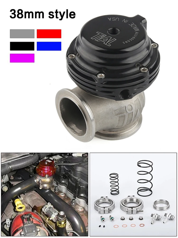 Universelles 38 mm externes Wastegate mit V-Band, Flansch-Turbo-Wastegate für Supercharge-Turbo-Verteiler mit Logo MV-S 38 mm Wastegate