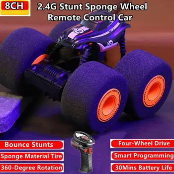 Intelligent Programming Stunt Sponge-wheel Remote Control Car 8CH Climbing Off-road 360° Rotation Anti-collision RC Car Kids Toy