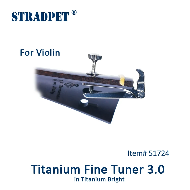 NEW! STRADPET Titanium Fine Tuner 3.0 in Bright or Gun Gray , for Violin, String Adjuster