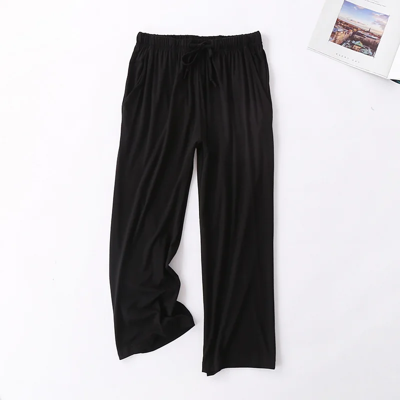 New Modal Sleep Pajama Pants Women Thin Calf-Length Pant Loose Large Size Pink/Gray/ Black Casual Home Wear Pantalones De Mujer