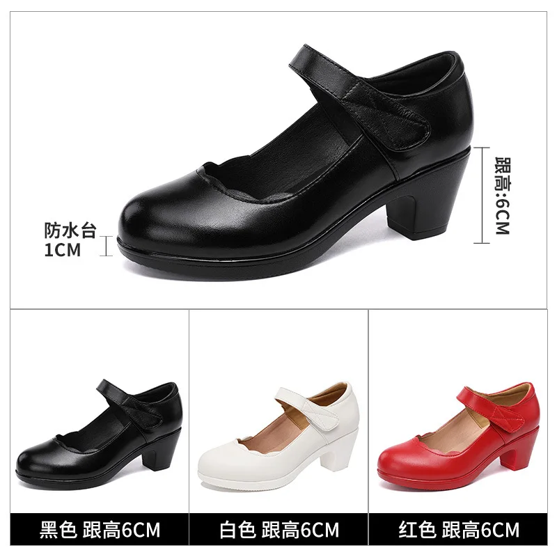 Plus Size 32-43 Platform Shoes Genuine Leather Women Pumps 2021 Autumn Wedding Shoes Dress Black Office Work Shoes Ladies