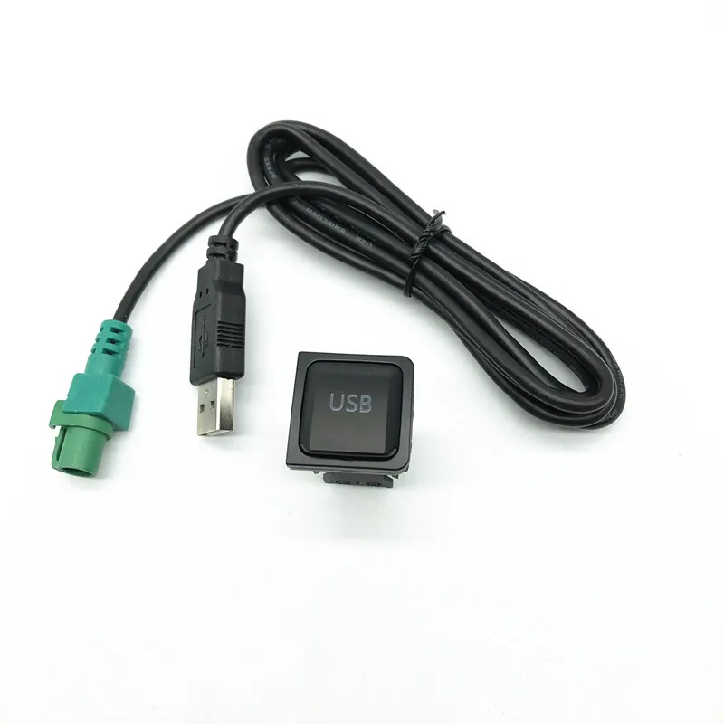 Car USB interface CD Player Input Switch Button Socket adapter Cable For jetta Golf 5 MK5 6 MK6 tiguan For Audi For Skoda