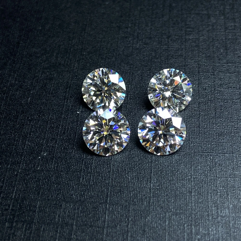 Hoàn Hảo 6.5Mm 1Carat Trắng D VVS Tổng Hợp GRA Moissanite Tròn Cắt Nhẫn Cưới Kim Cương Đá Quý