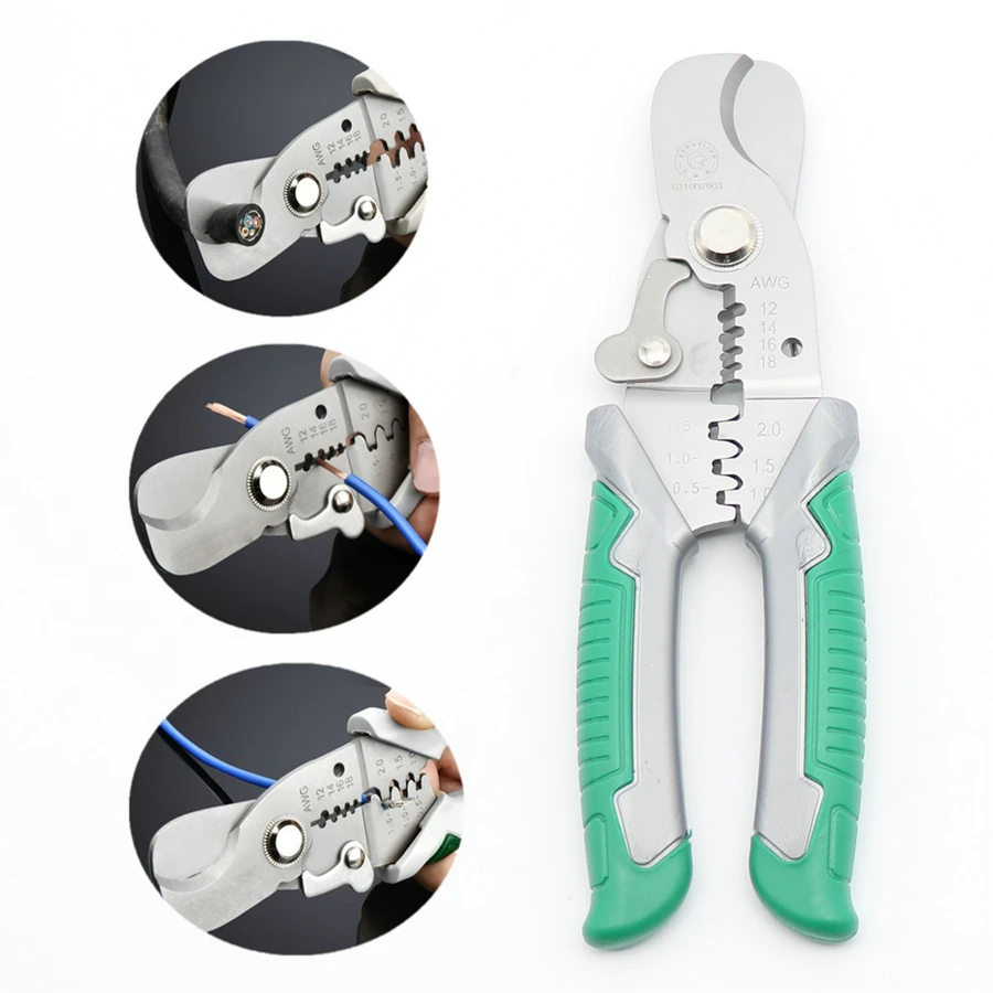 7'' 3 in 1 Multifuntional Wire Stripper Cable Cutting Crimping Pliers Hand Tools