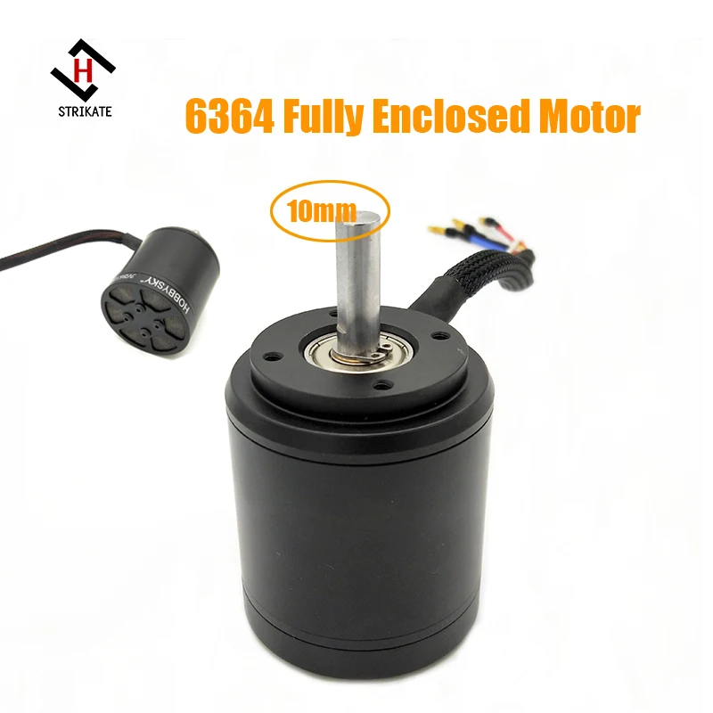 36V 완전 밀폐형 브러시리스 모터 6364, 전기 모터 E 스케이트 보드 아웃러너 모터 10mm Alex 200KV