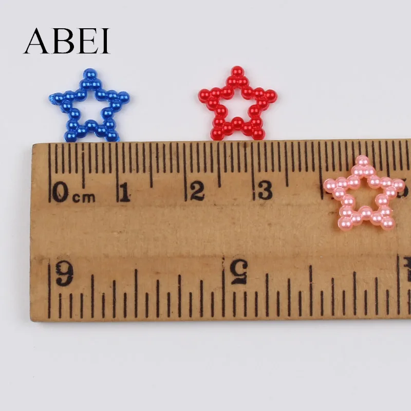 200pcs 12mm ABS Plastic Star Beads DIY Crafts Ornaments Handmade Garments Loose Bead Scrapbook Wedding Decoration