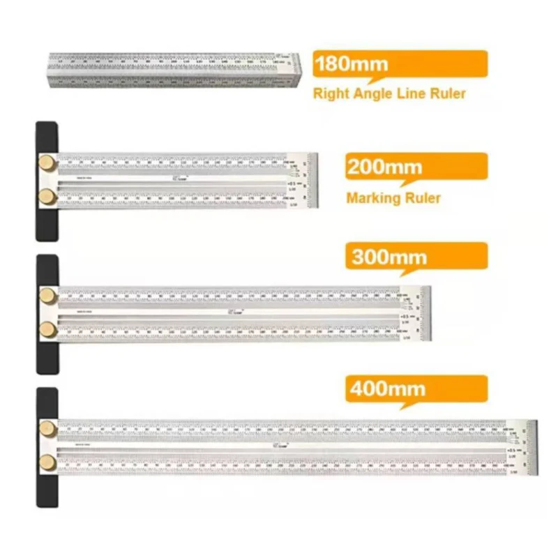 High-precision T Type Square Ruler Woodworking Aluminum Alloy Scriber Measuring Carpentry Marking Gauge Carpenter Tools