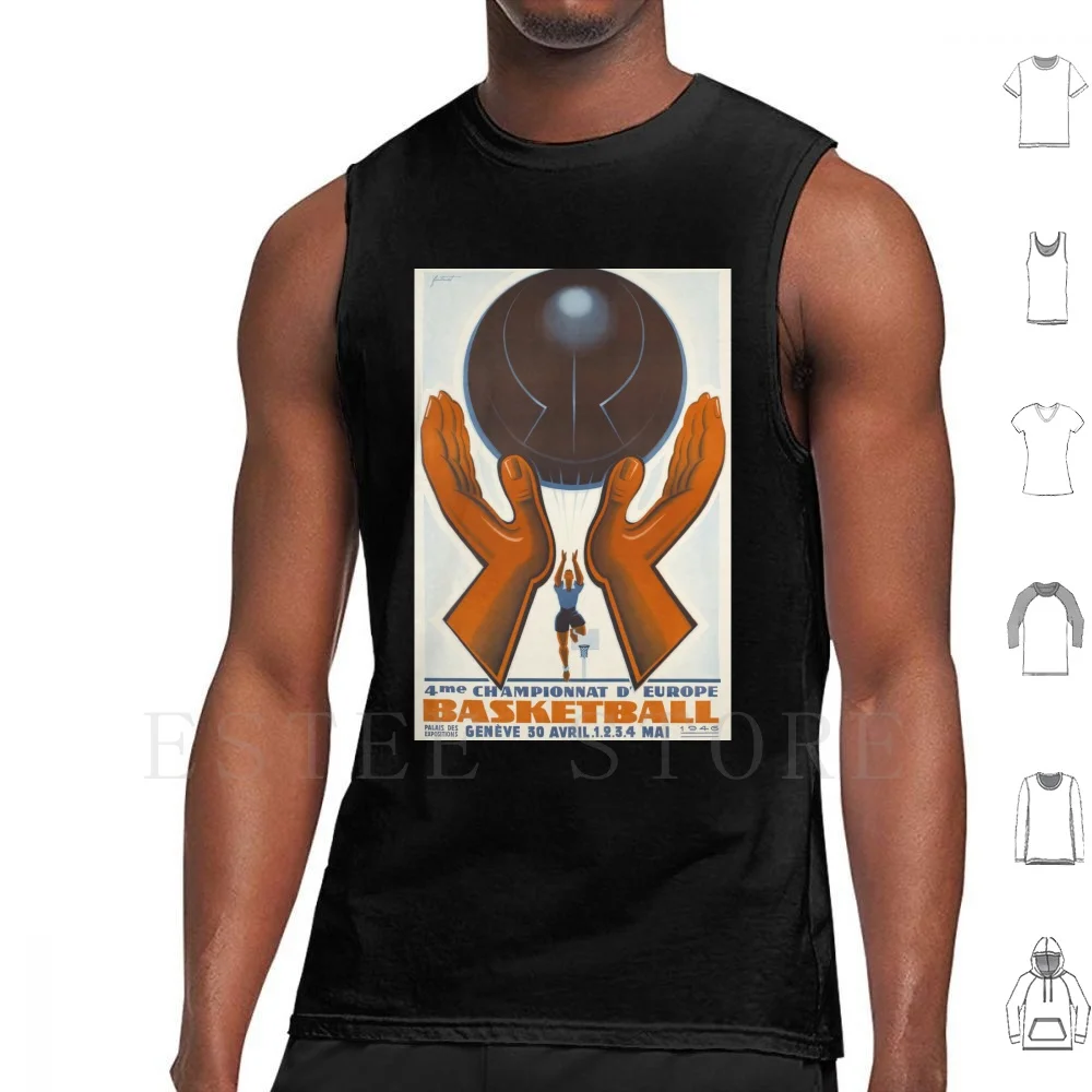 Noel Fortanet-Basketball , 1946 , Art Deco Poster Tank Tops Vest 1920 1930 1920s 1930s Art Art Art Art Artwork Art Design